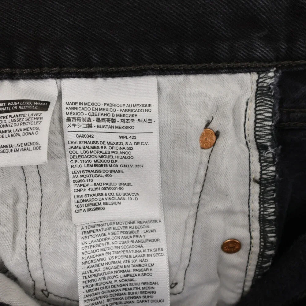 Levis 501 Jeans Mens 32x34 Black Straight Leg Button Fly Original Fit Denim